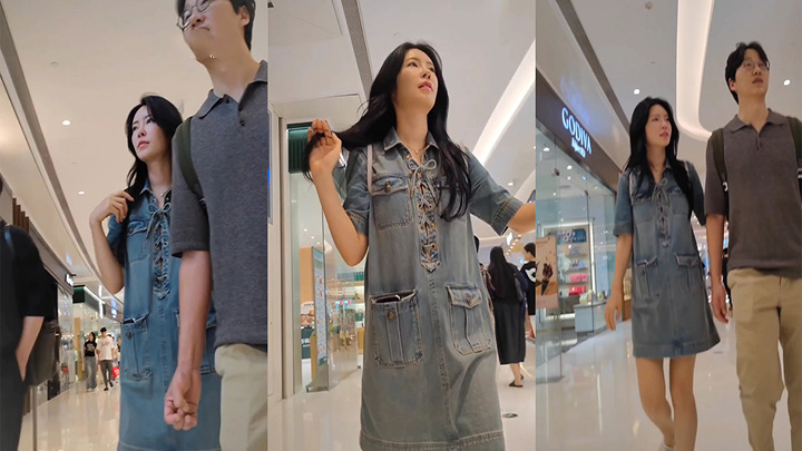 小骚货不穿内裤陪老板逛街